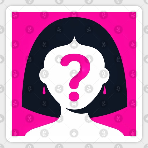 Girl with a question mark on her face Sticker by TheSkullArmy